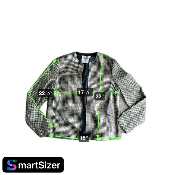 2/$18 SALE! Vtg Caron Metallic Jacket Womens 4 Gold Black Check‎ Evening Blazer - Picture 2 of 8